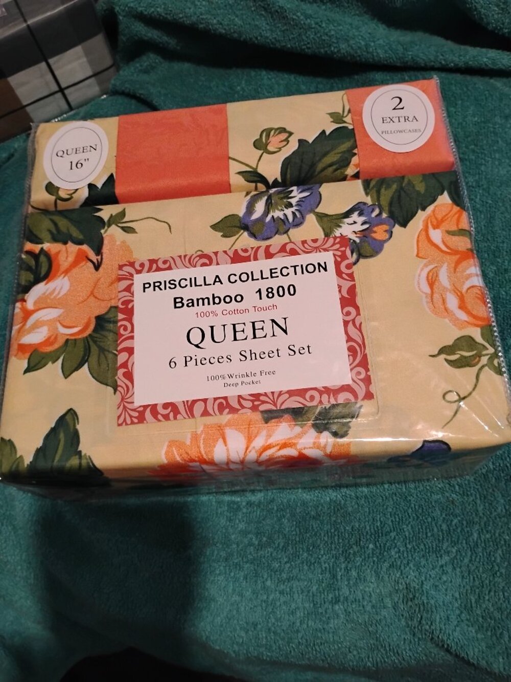 Priscilla Collection Bamboo 1800 Queen 6 Piece Sheet Set New